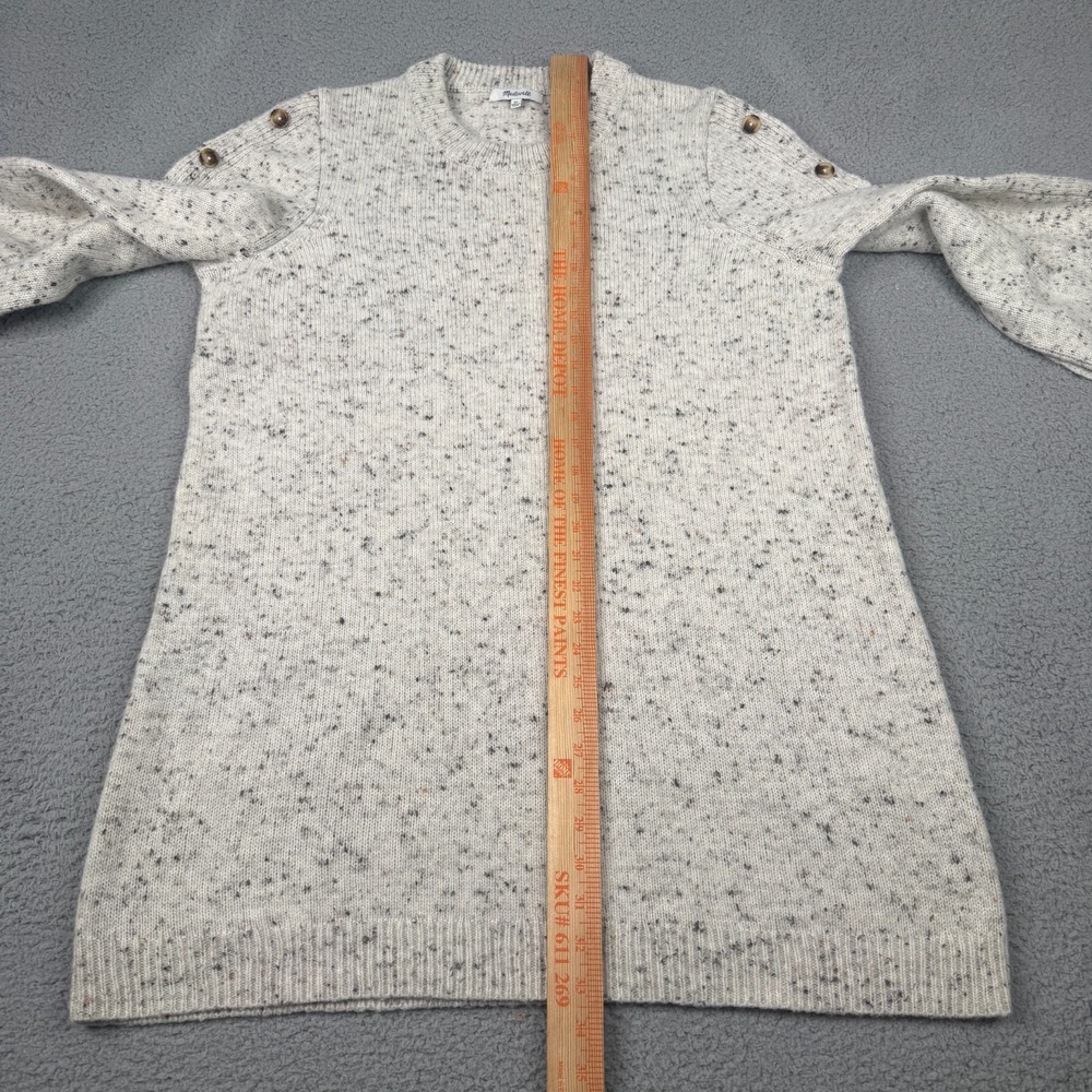 Madewell Donegal Button Sleeve Sweater Dress Womens XL Snow Wool Blend J9305 - Picture 9 of 9